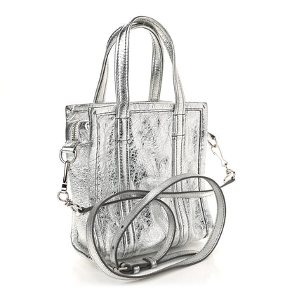 Balenciaga Metallic Calfskin XXS Bazar Shopper Tote Silver Hardware 3 of 12
