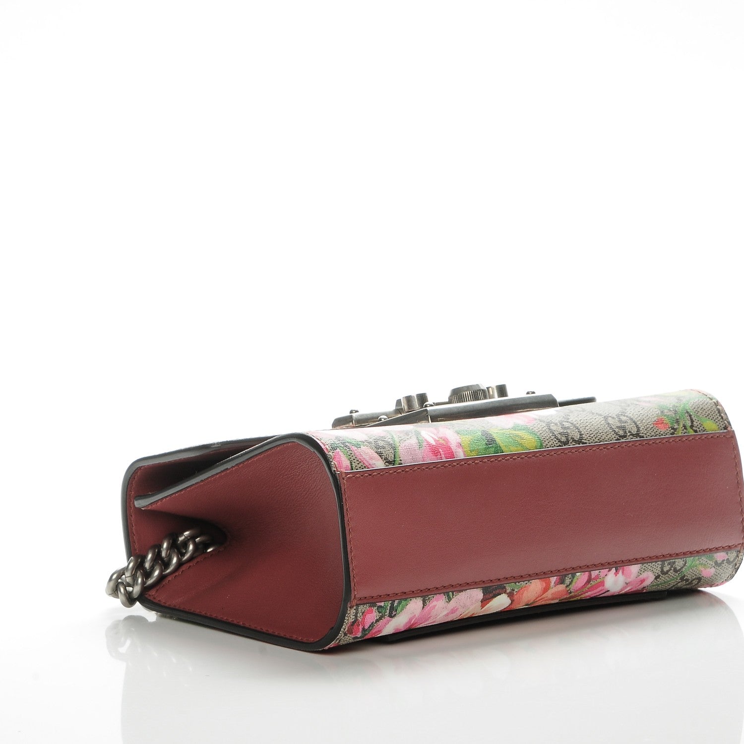 Gucci GG Supreme Monogram Blooms Small Padlock Shoulder Bag Beige Multicolor Dry Rose 4 of 7