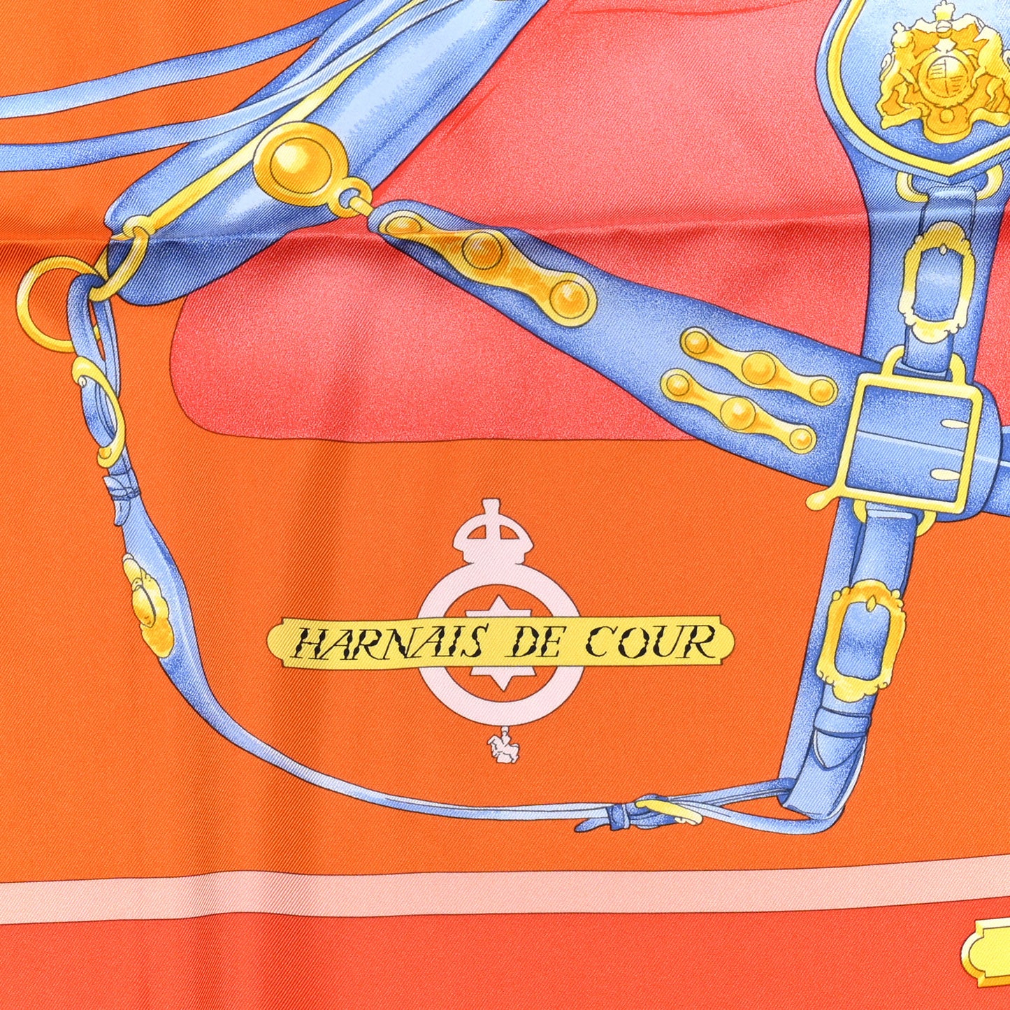 Silk Harnais De Cour Scarf 90 Orange