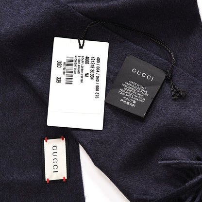 Gucci Silk Cashmere Sequins Lovesh Scarf Midnight Blue 4 of 4