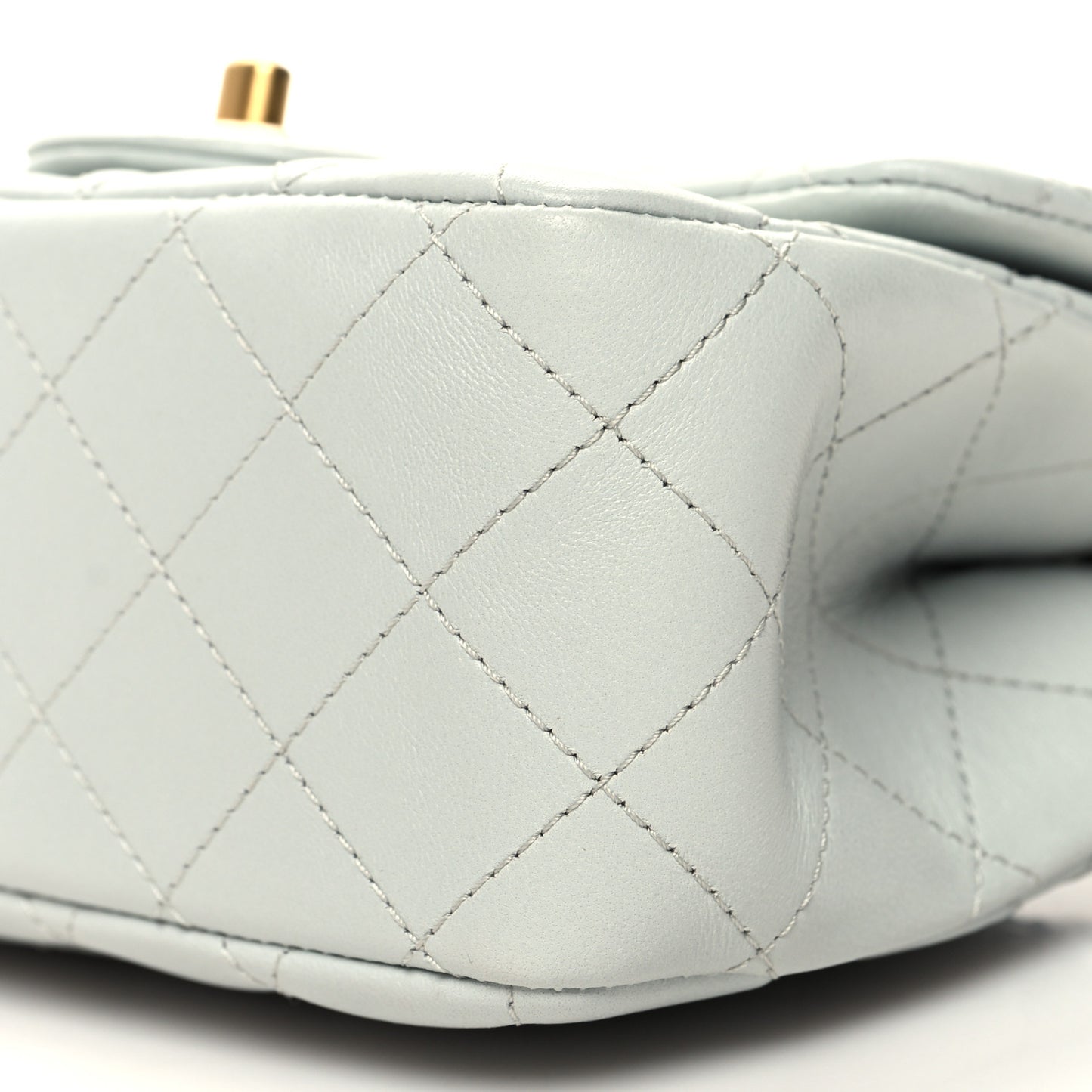 Lambskin Quilted Mini Sweet Camellia Flap Light Blue