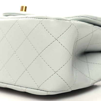 Chanel Lambskin Quilted Mini Sweet Camellia Flap Light Blue 10 of 10