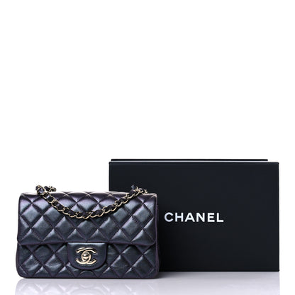 Chanel Iridescent Lambskin Quilted Mini Rectangular Flap Black 10 of 10