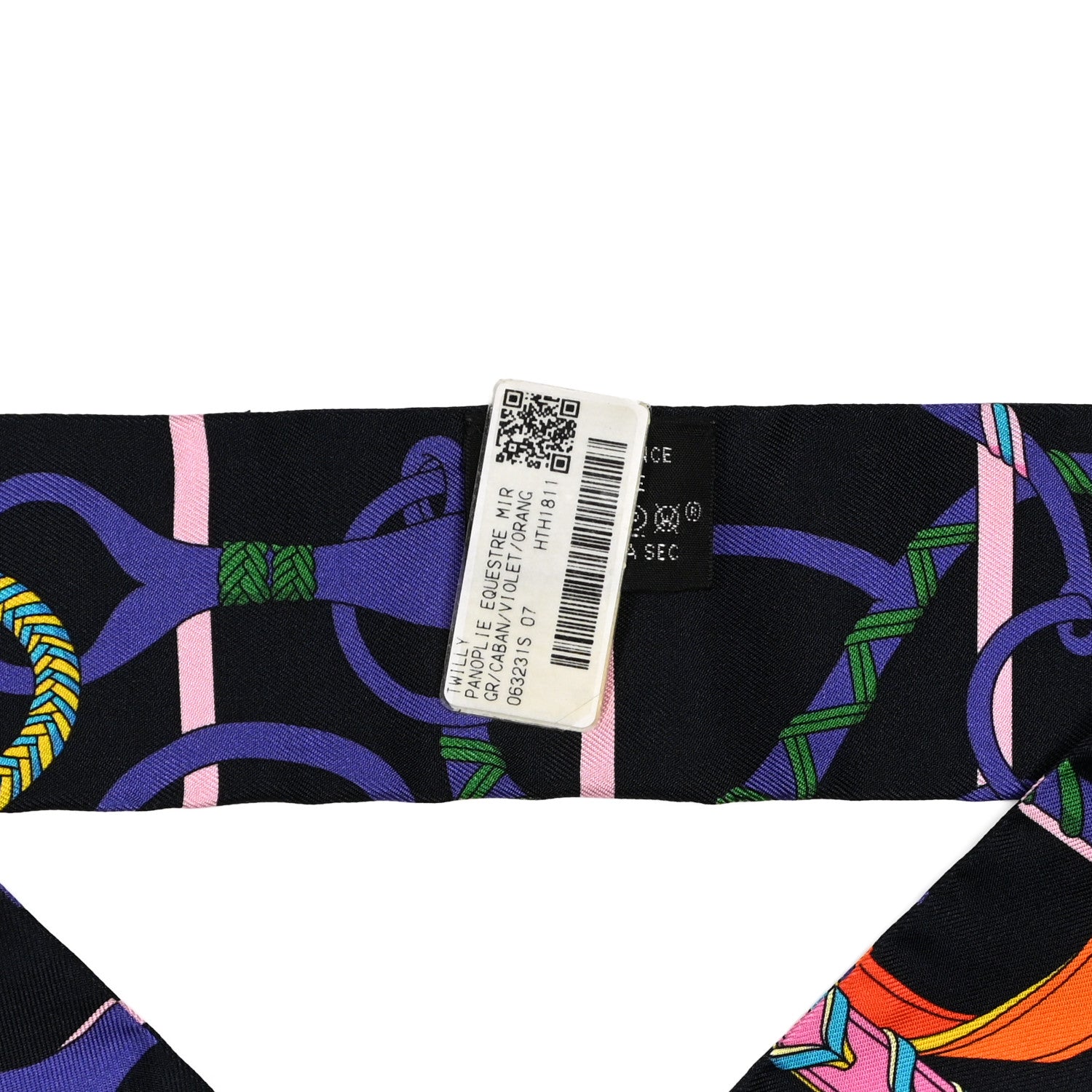 Hermes Silk Panoplie Equestre Twilly Caban Violet Orange 3 of 4