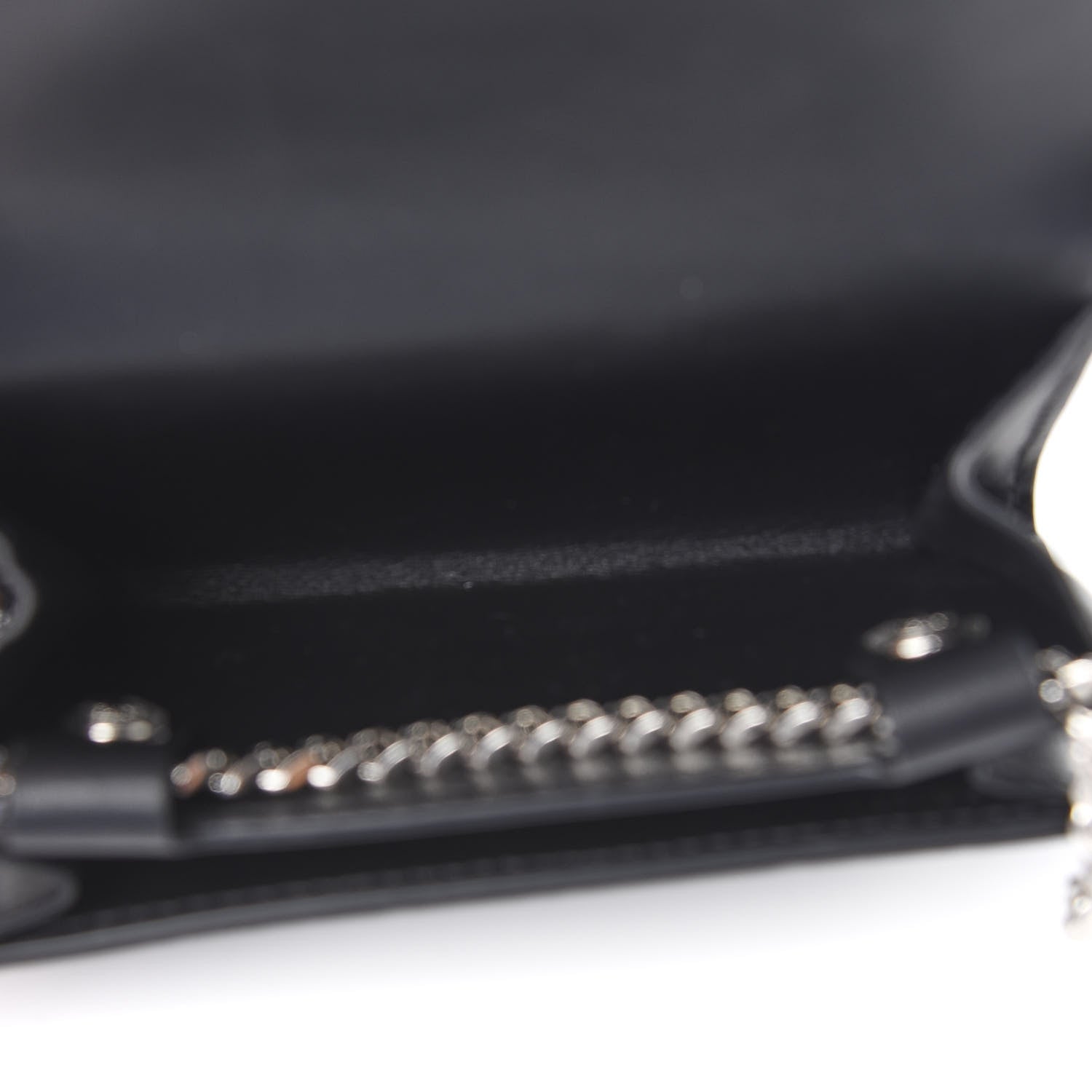 Burberry Calfskin Embossed Monogram Wallet On Chain Black 6 of 7