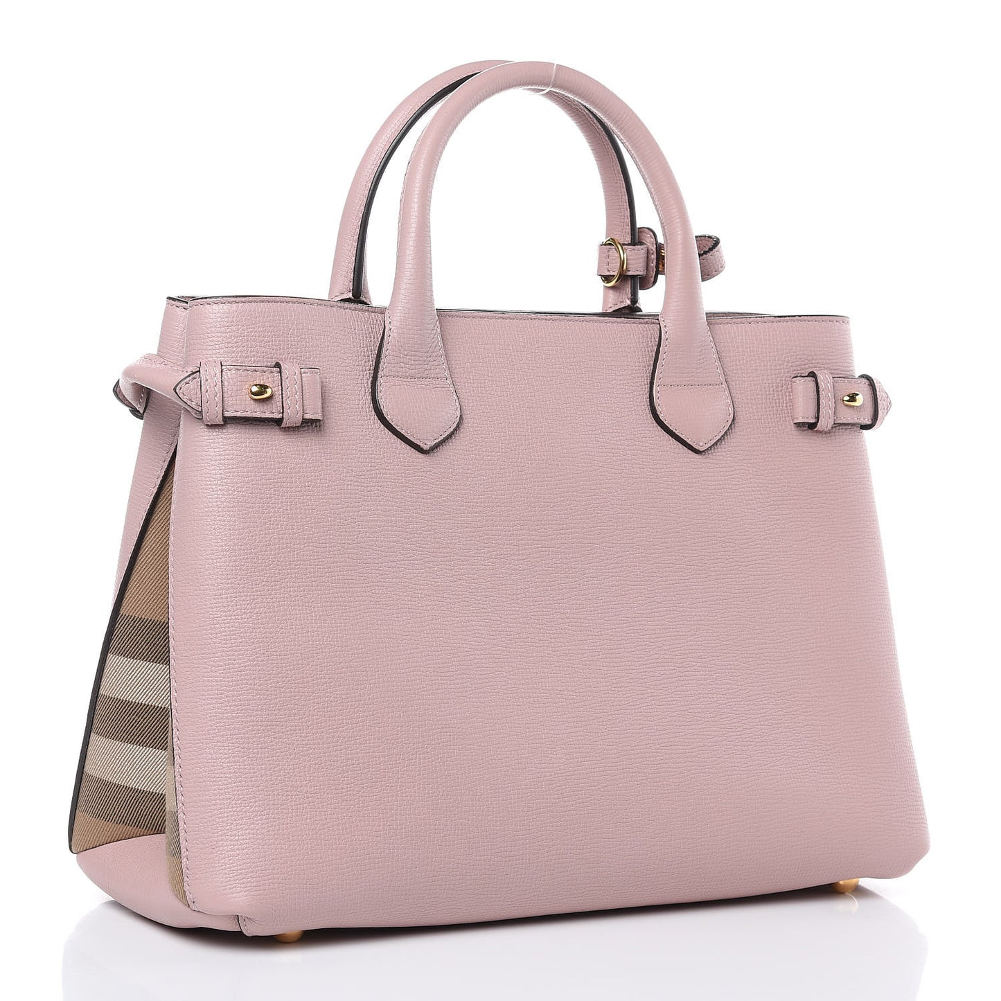 Derby Calfskin House Check Medium Banner Tote Pale Orchid