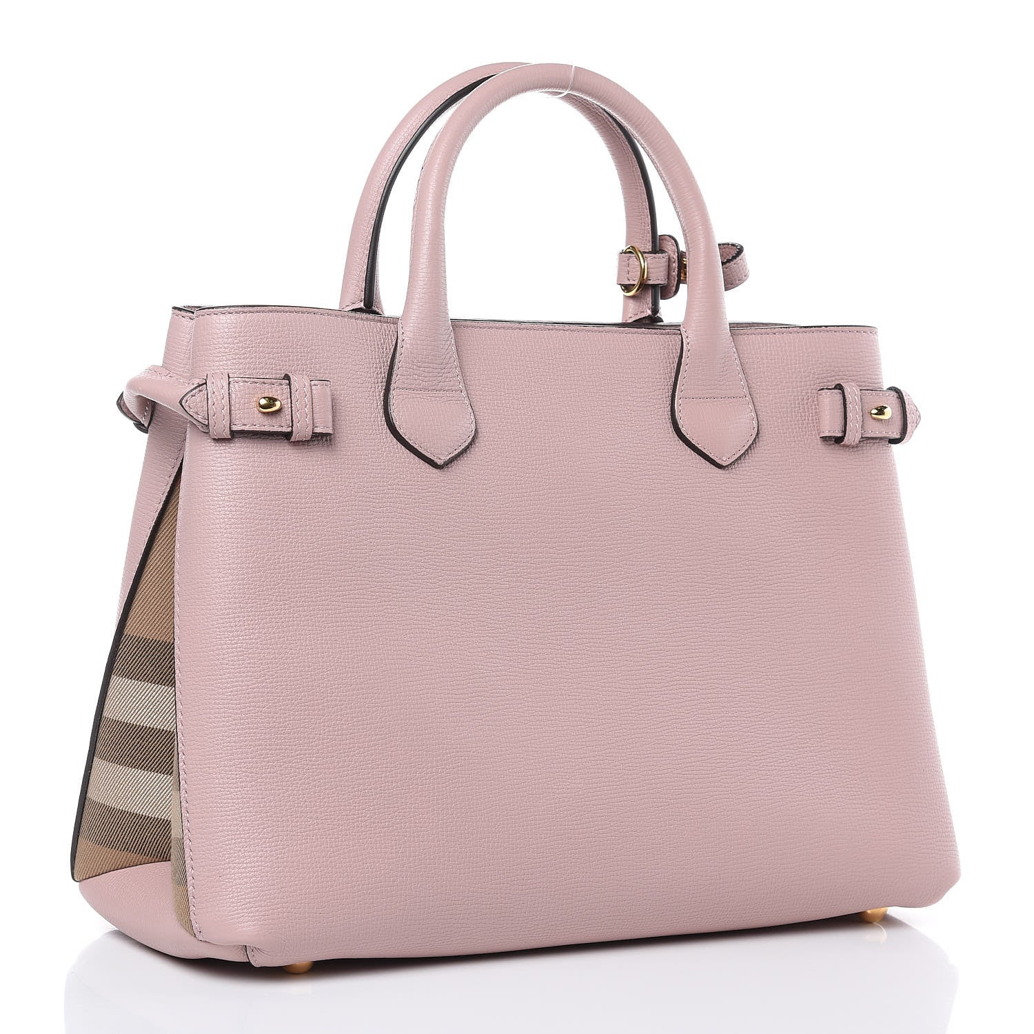 Burberry Derby Calfskin House Check Medium Banner Tote Pale Orchid 3 of 12