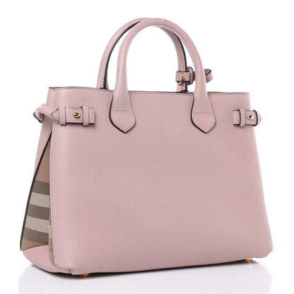 Burberry Derby Calfskin House Check Medium Banner Tote Pale Orchid 3 of 12