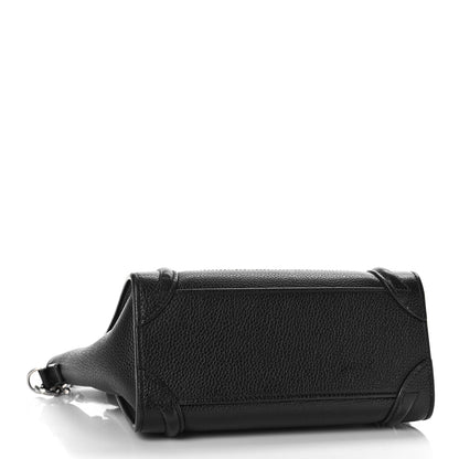 Celine Drummed Calfskin Nano Luggage Black 3 of 16