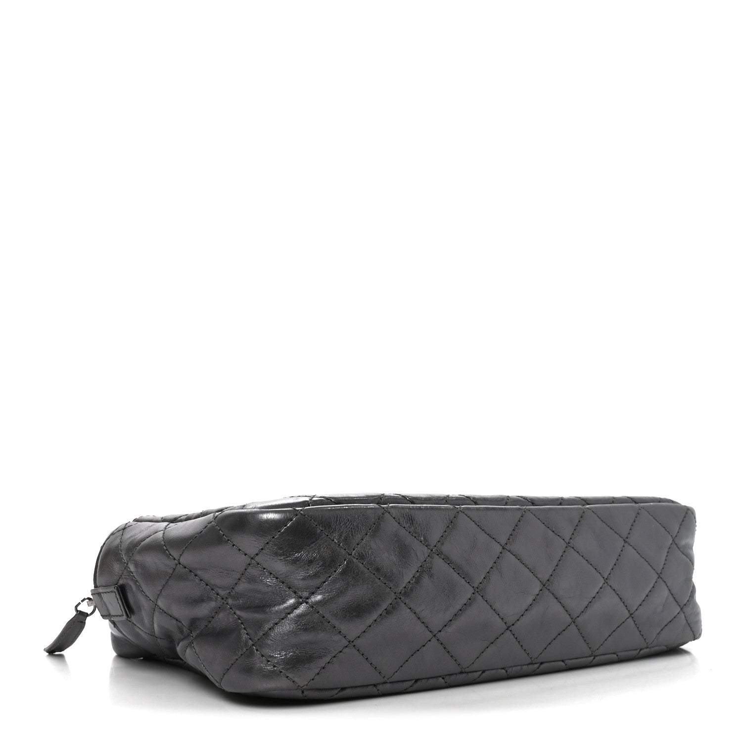 Chanel Metallic Aged Calfskin Quilted Medium Reissue Camera Case Dark Silver 4 of 10