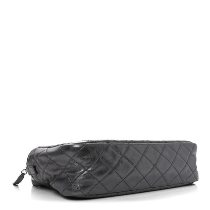 Chanel Metallic Aged Calfskin Quilted Medium Reissue Camera Case Dark Silver 4 of 10