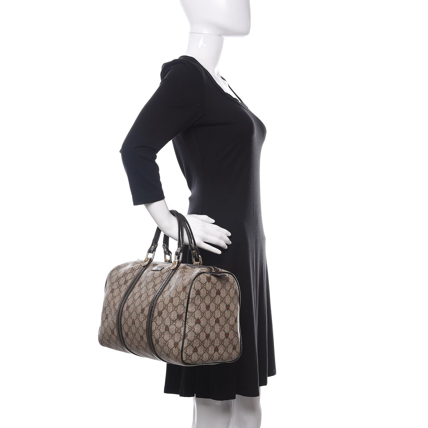 GG Plus Monogram Hearts Medium Joy Boston Dark Brown