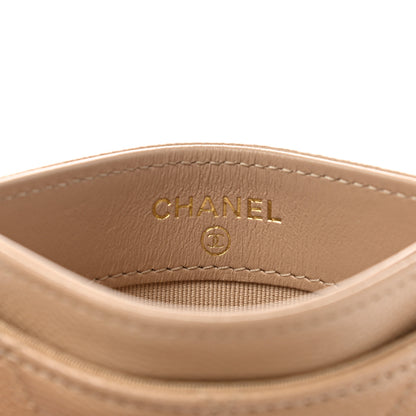 Chanel Caviar Quilted Crystal Card Holder Beige 7 of 12