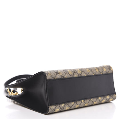 Gucci GG Supreme Monogram Bees Small Padlock Tote Beige Oro Black 4 of 9