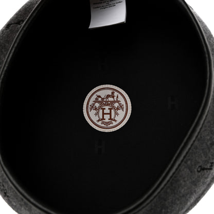 Hermes Cashmere Lambskin Saint-Honore Charms Beret 57 Charbon 7 of 8