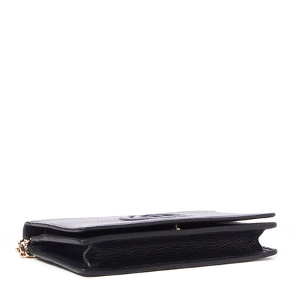 Gucci Pebbled Calfskin Soho Wallet on Chain Black 3 of 7