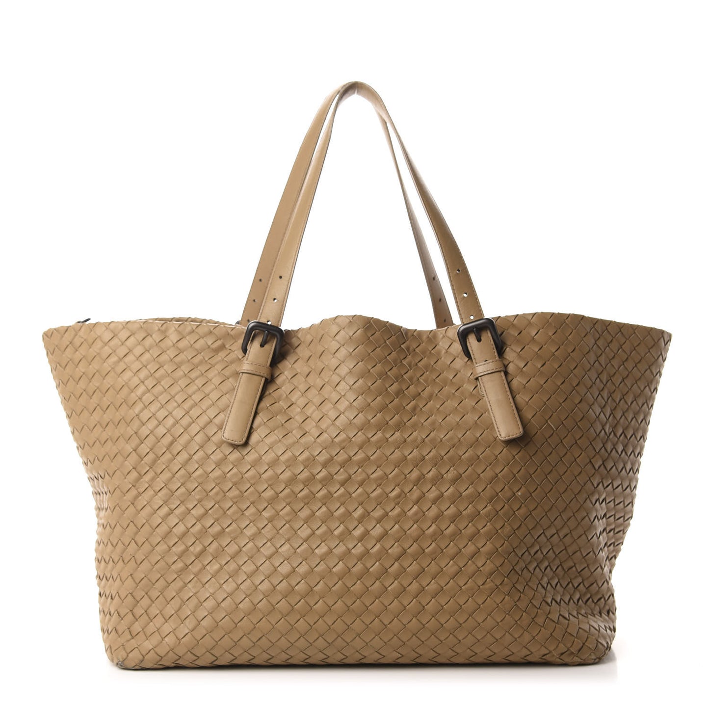 Nappa Intrecciato Large Seamless Tote Camel