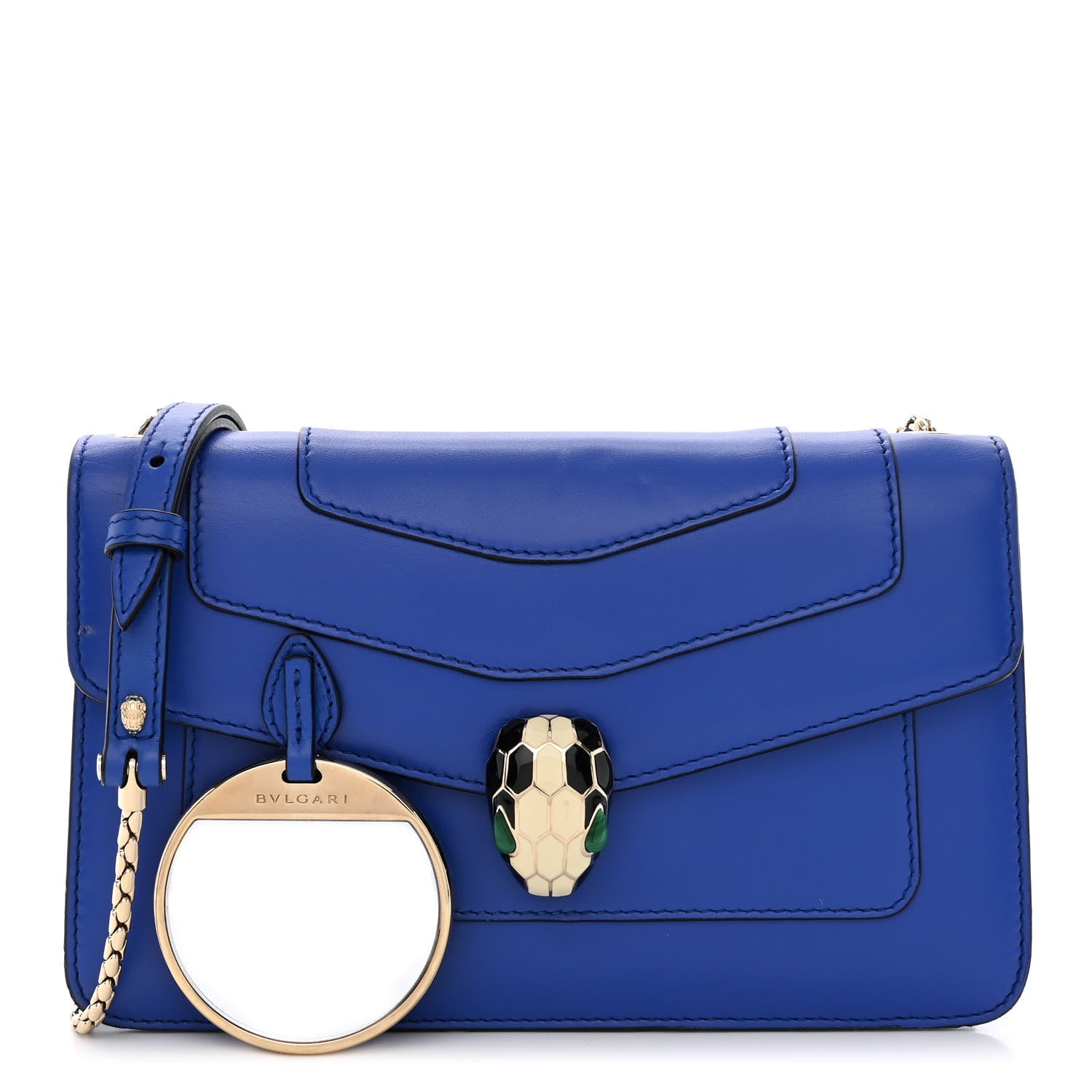 Bulgari Calfskin Serpenti Forever Crossbody Bag Blue 1 of 15