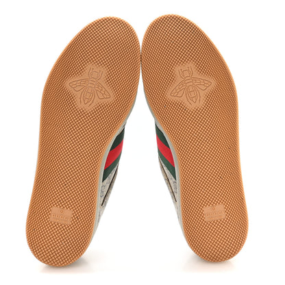Gucci GG Supereme Monogram Miro Soft Calfskin Web Mens Screener Sneakers 9.5 Beige Ebony Black New Platinum 6 of 9