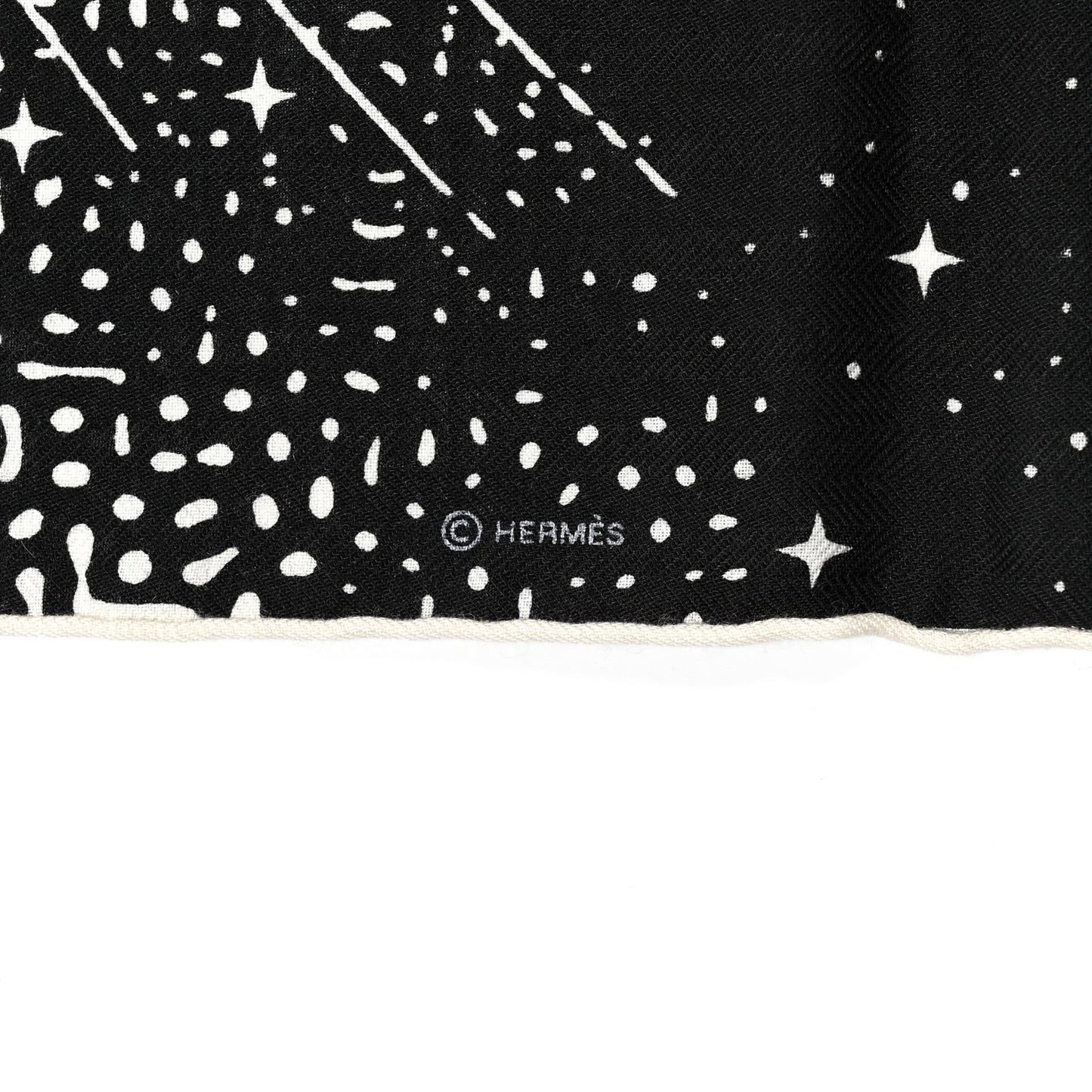 Silk Cashmere Clair De Lune Shawl 140 Black White