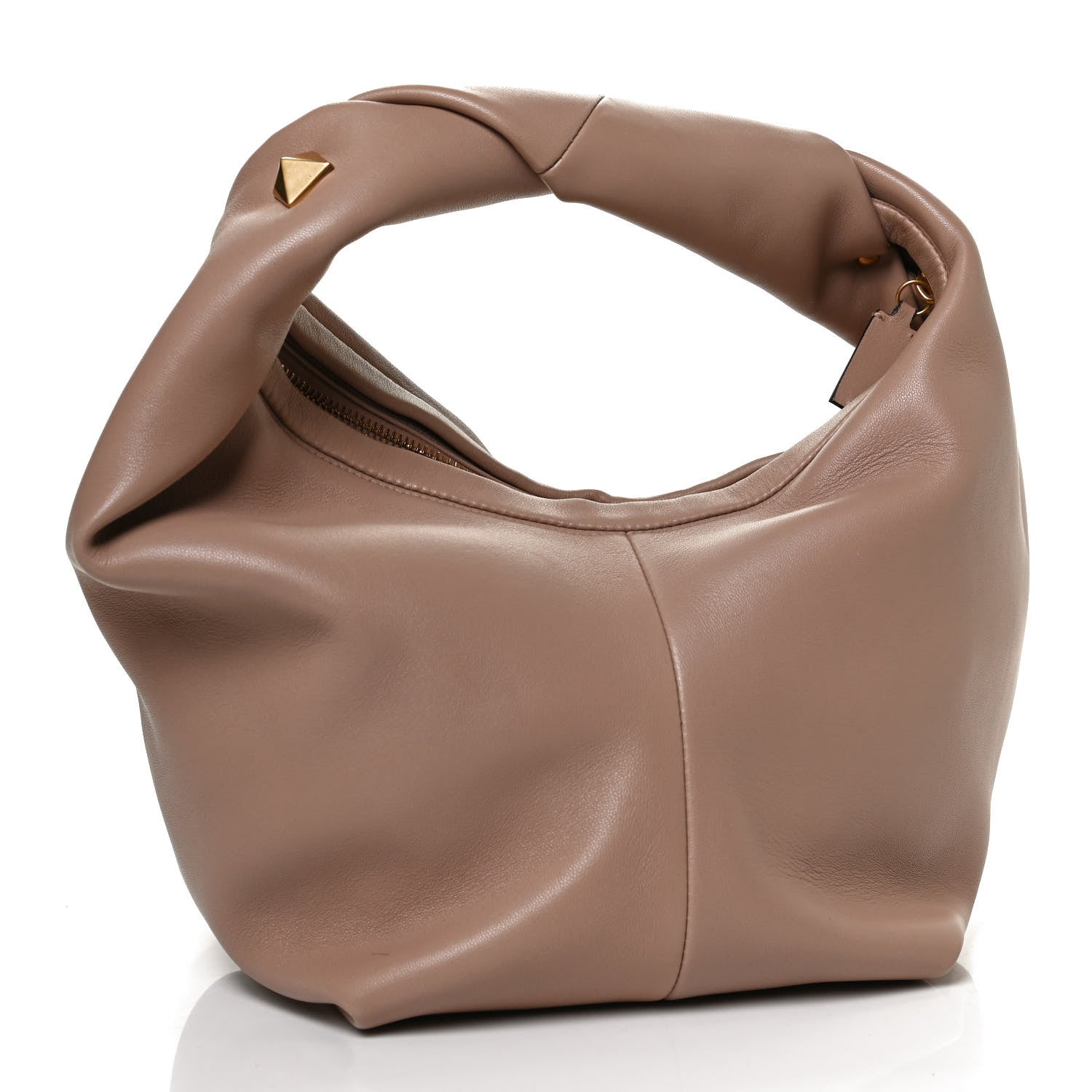 Valentino Garavani Nappa Small Roman Stud Hobo Rose Cannelle 2 of 9