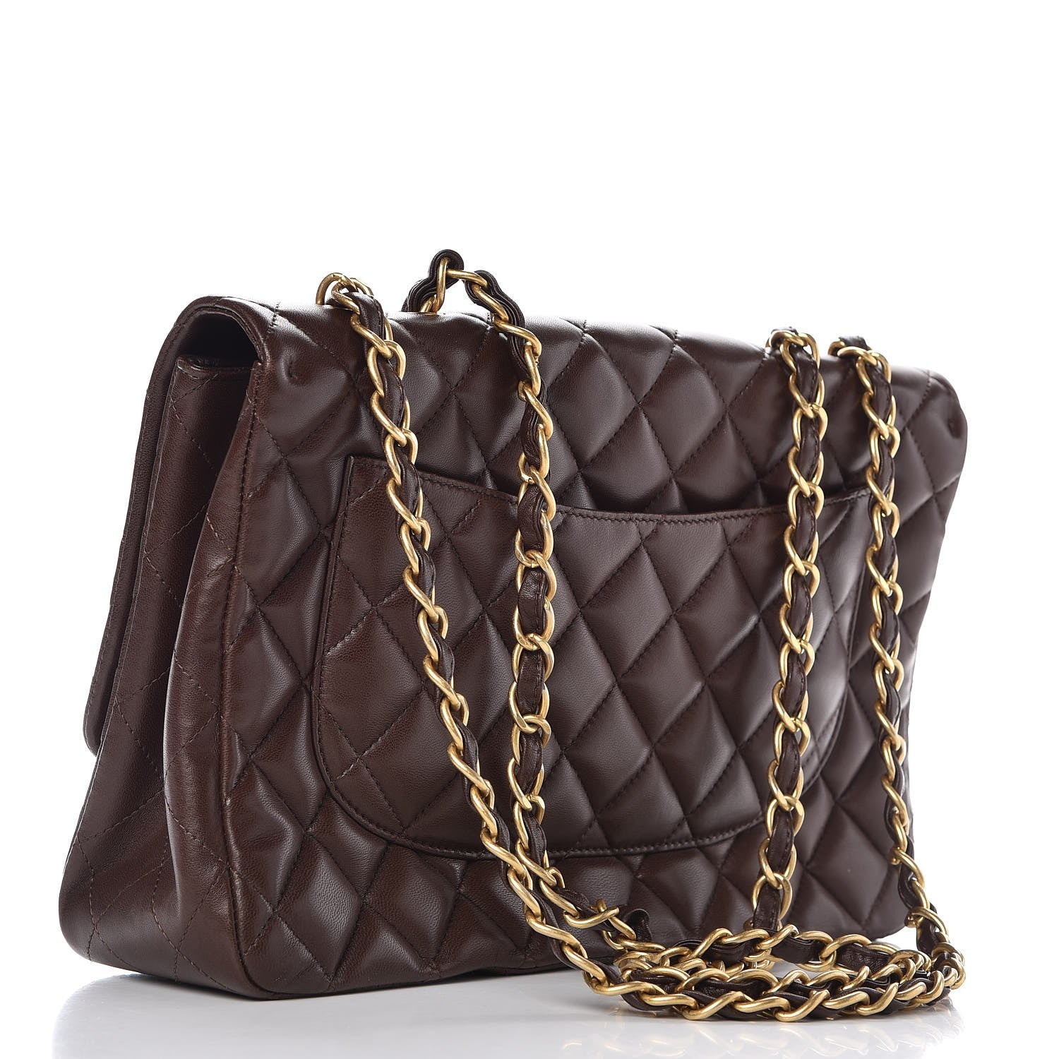 Chanel Lambskin Quilted Jumbo Single Flap Brown 4 of 9