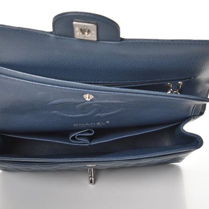 Chanel Caviar Quilted Medium Double Flap Blue 6 of 8