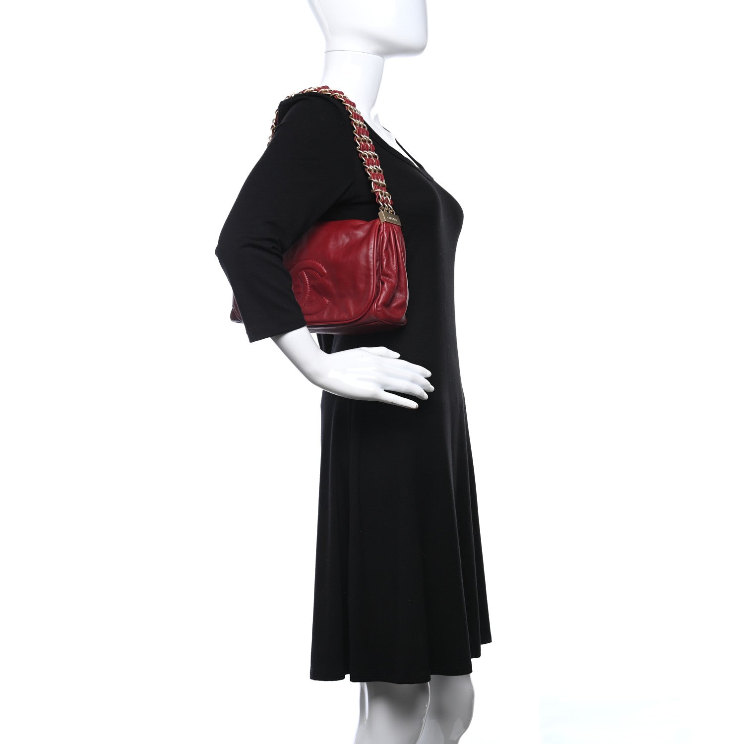 Chanel Calfskin Small Rock and Chain Flap Dark Red 2 of 9