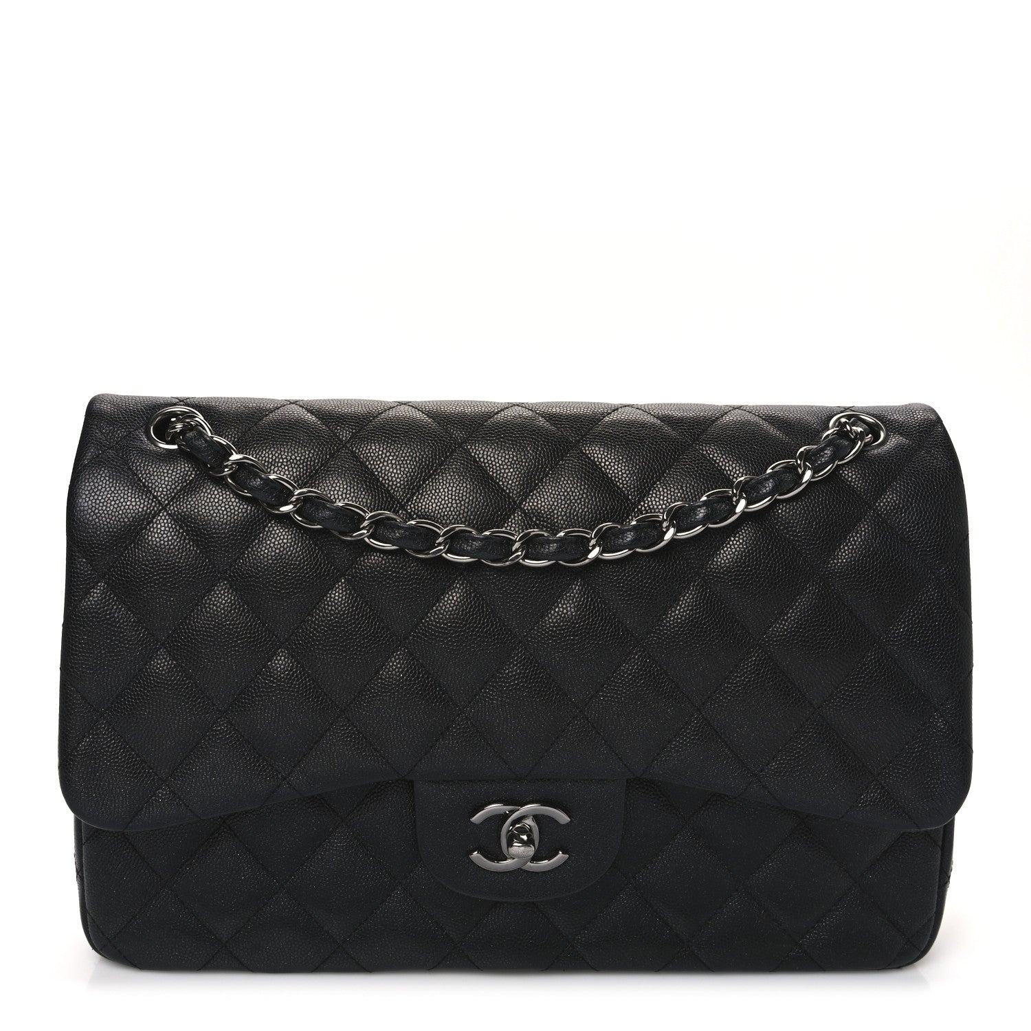 Chanel Iridescent Caviar Quilted Jumbo Double Flap Black 1 of 10