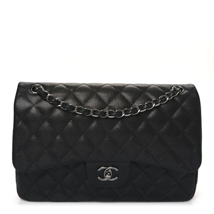 Chanel Iridescent Caviar Quilted Jumbo Double Flap Black 1 of 10