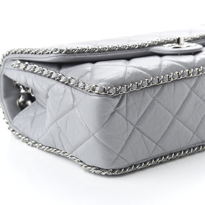 Chanel Crumpled Calfskin Large Chain All Over Flap Grey 6 of 10