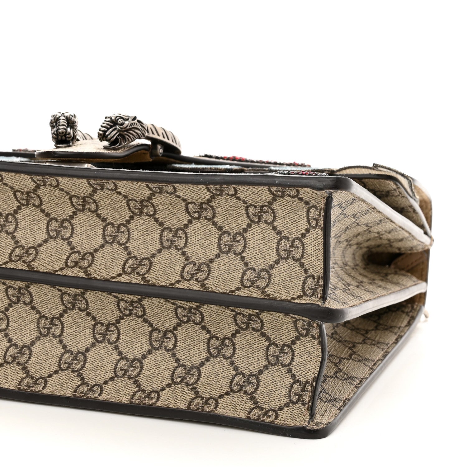 Gucci GG Supreme Monogram Lightning Embroidered Medium Dionysus Shoulder Bag Beige 10 of 11