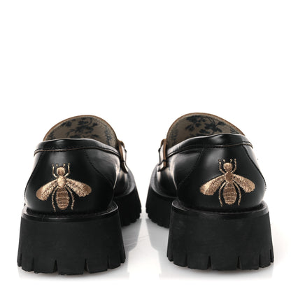Gucci Cordovan Lux Womens Harald Horsebit 25mm Platform Loafers 38 Black 6 of 11