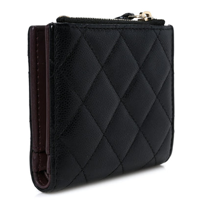 Chanel Caviar Quilted CC Zip Compact Wallet Black 3 of 12