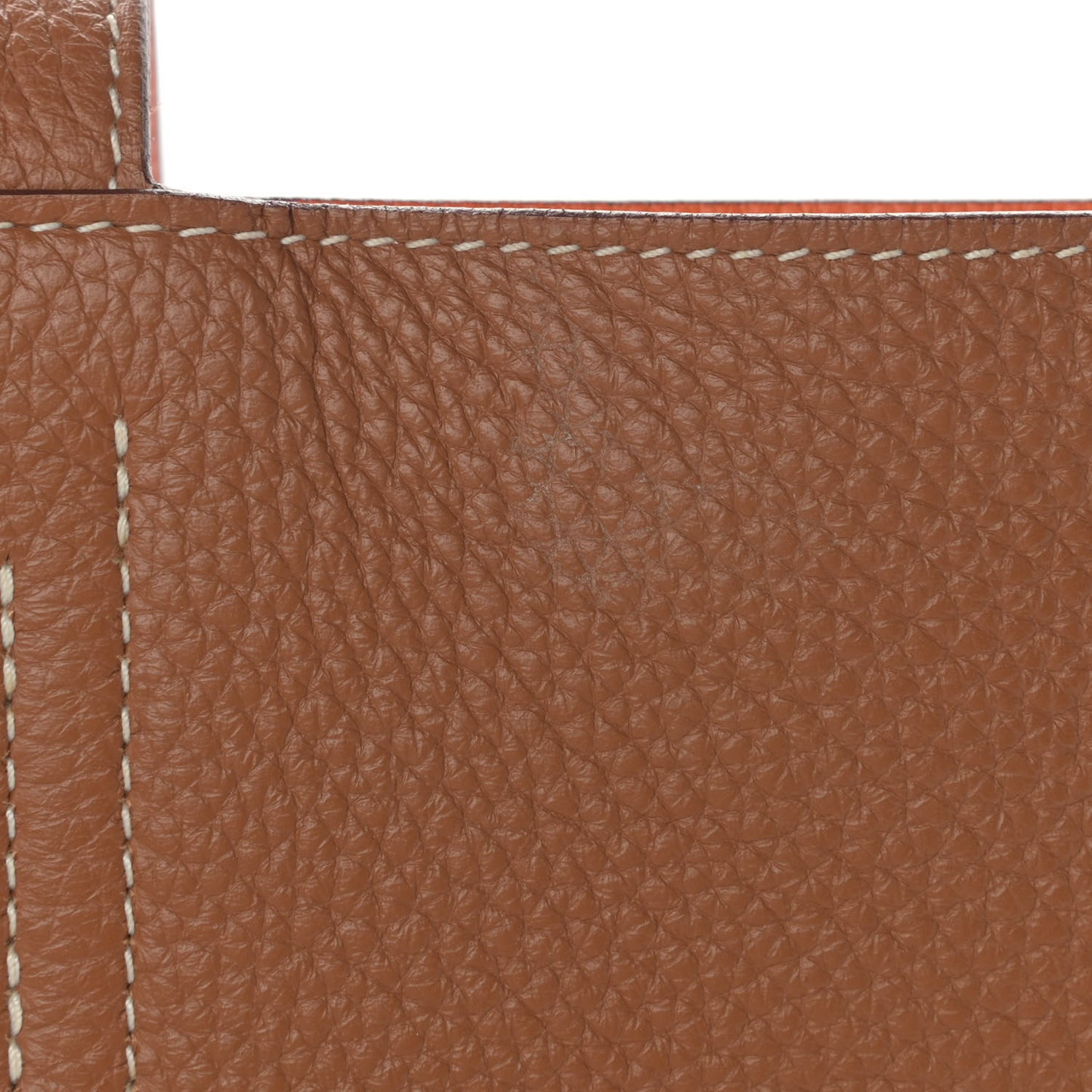 Taurillon Clemence Double Sens 45 Reversible Tote Orange Gold