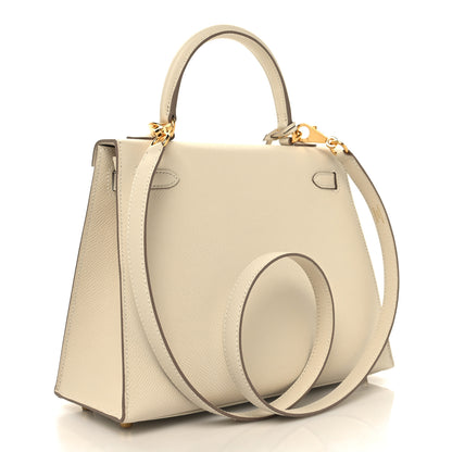 Hermes Epsom Kelly Sellier 25 Craie 3 of 11