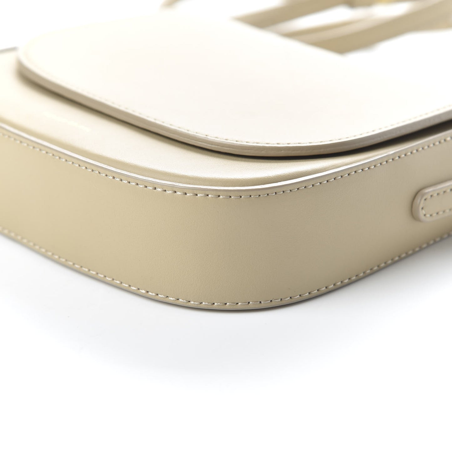 Calfskin Mini Flap Crossbody Bag Creme