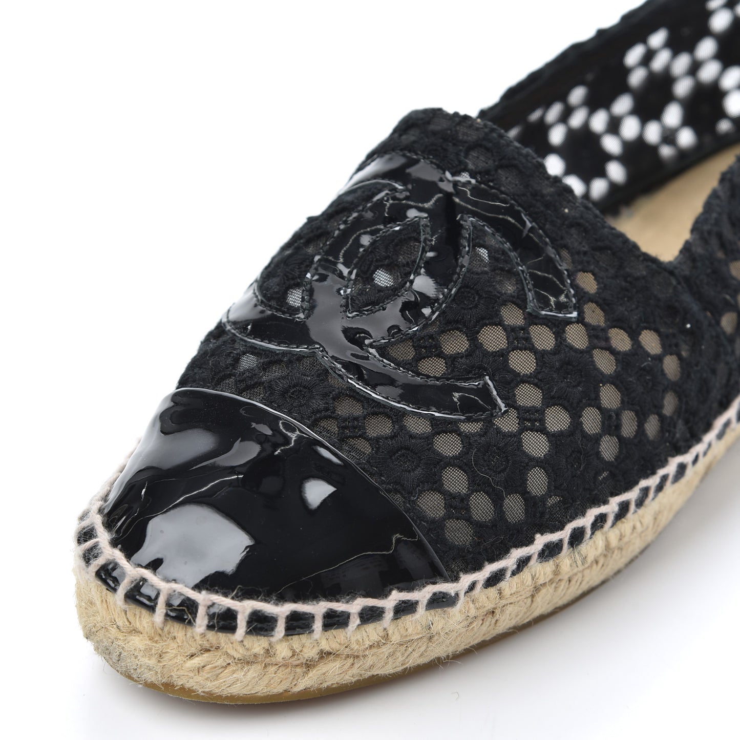 Lace Patent CC Espadrilles 38 Black