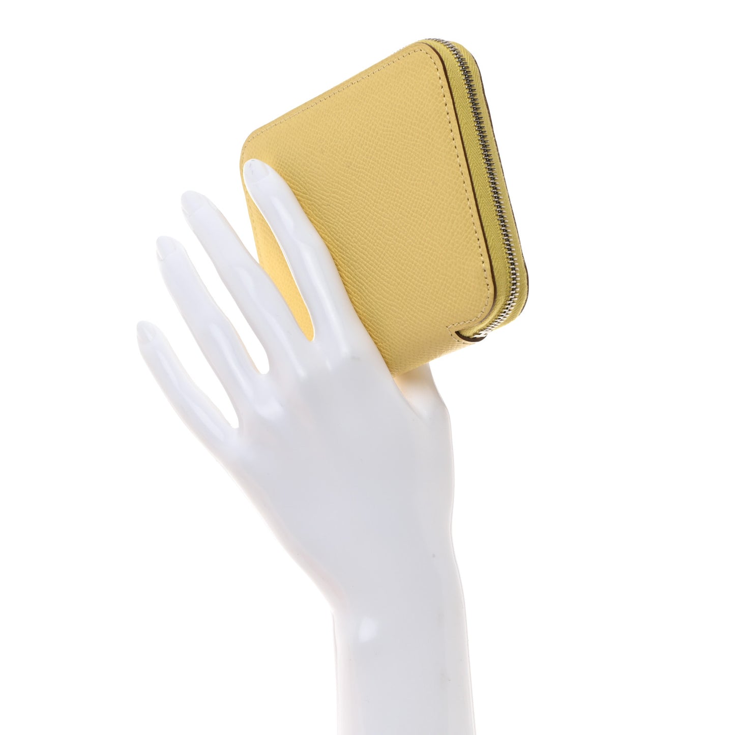 Epsom Silk'In Compact Wallet Jaune Poussin Menthe