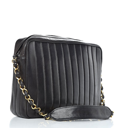 Chanel Lambskin Vertical Quilted Flap Camera Case Black 3 of 21