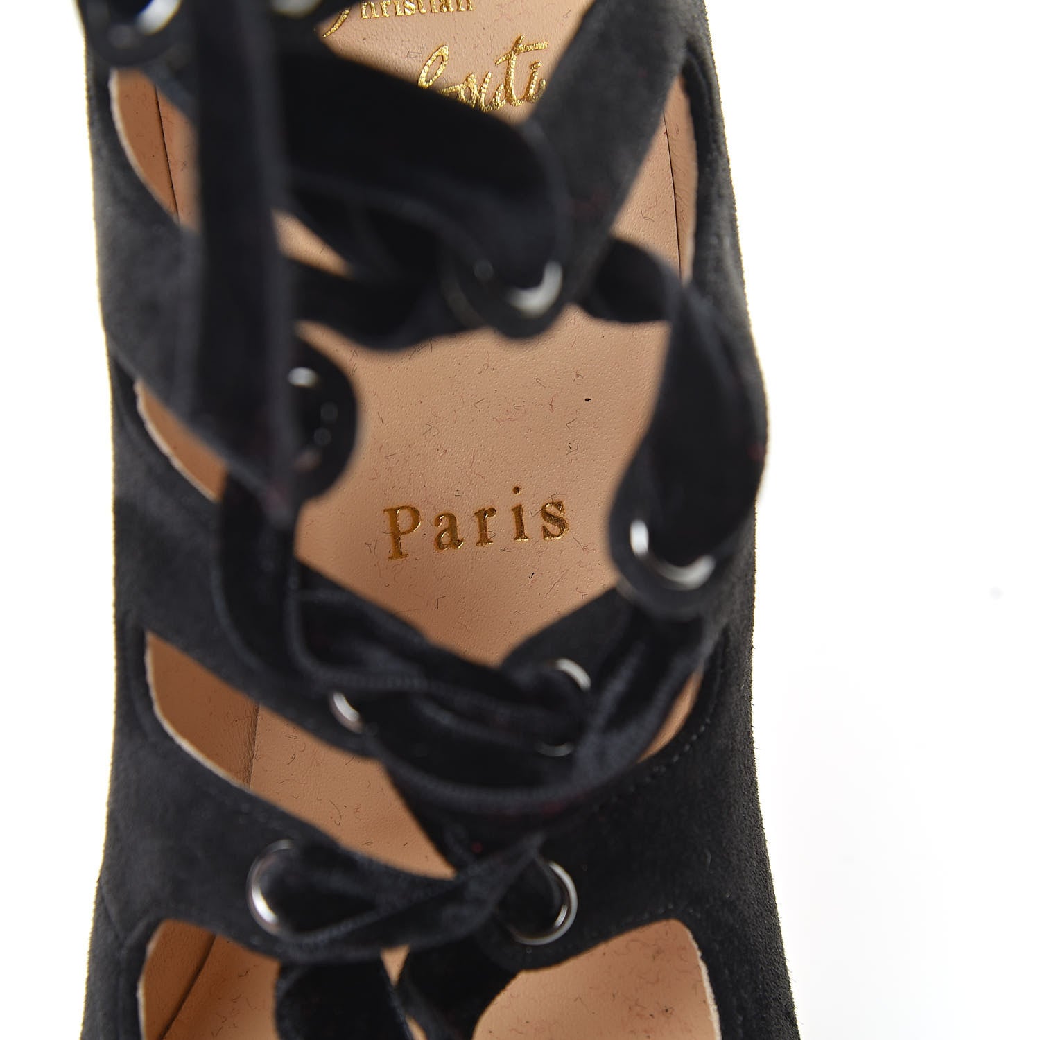Christian Louboutin Veau Velours Spinetita 100 Ankle Boots 36.5 Black 7 of 8