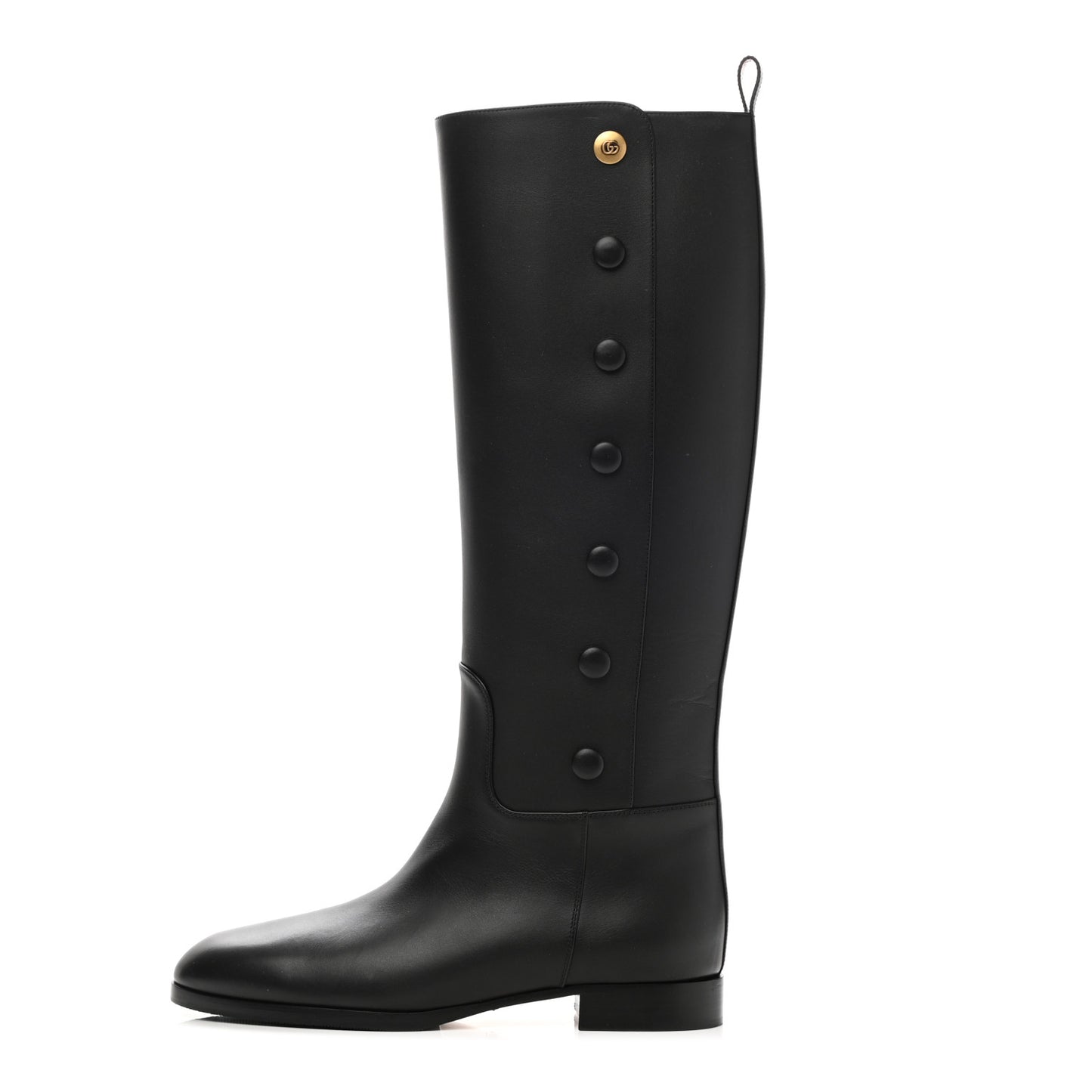 Calfskin Buttons Lifford Knee High Boots 38 Black