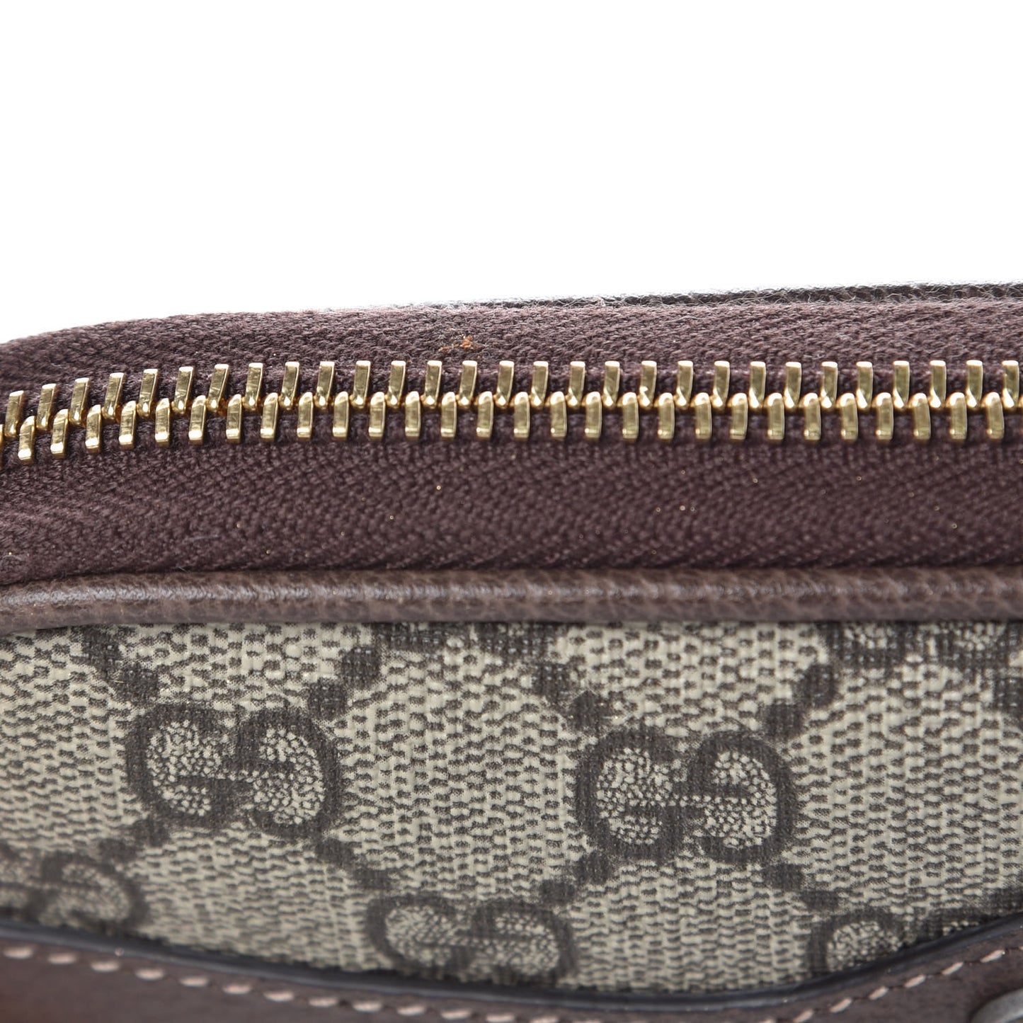 GG Supreme Monogram Ophidia Belted iPhone Case 85 34 Dark Brown