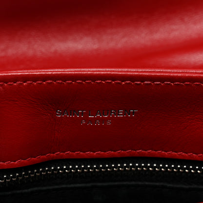 Saint Laurent Calfskin Y Quilted Monogram Toy Loulou Crossbody Bag Rouge Eros 8 of 11