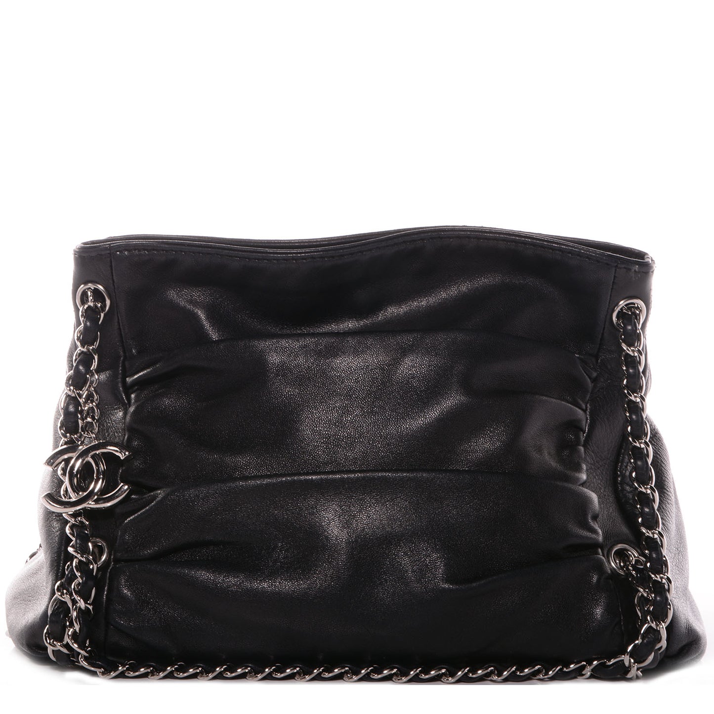Lambskin Small Sharpei Shoulder Bag Black