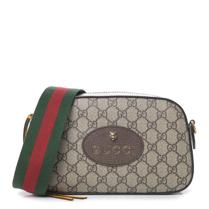 Gucci GG Supreme Monogram Web Neo Vintage Shoulder Bag Beige New Acero Crop 1 of 4