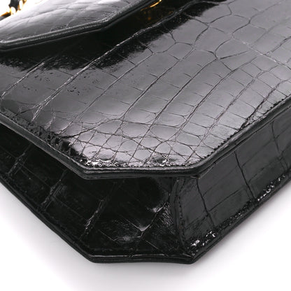 Chanel Shiny Crocodile Flap Black 12 of 13