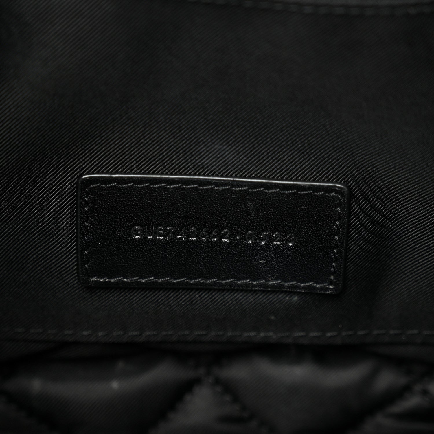 Saint Laurent Calfskin Quilted Embroidered Cassandre Large Cosmetic Pouch Black 7 of 10