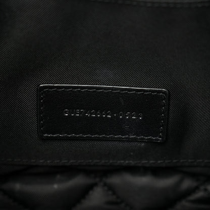 Saint Laurent Calfskin Quilted Embroidered Cassandre Large Cosmetic Pouch Black 7 of 10