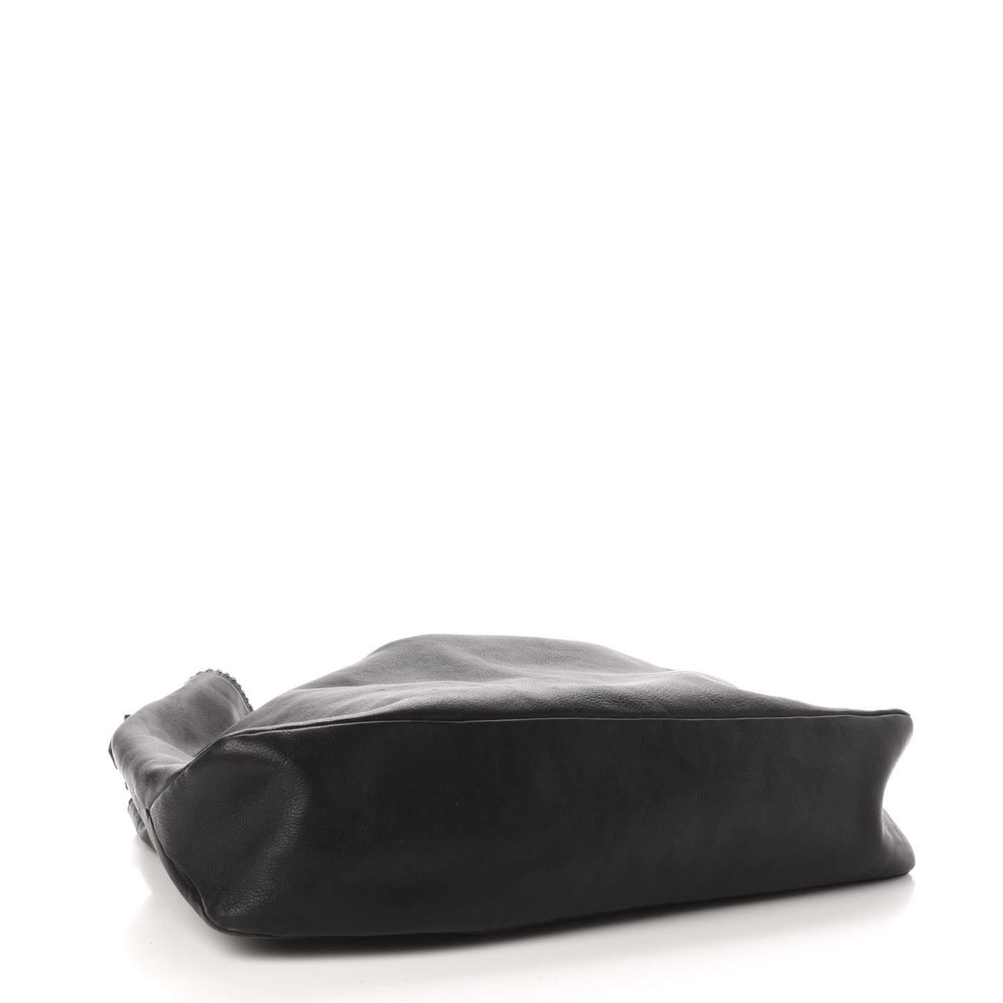 Calfskin Large Horsebit Chain Hobo Black
